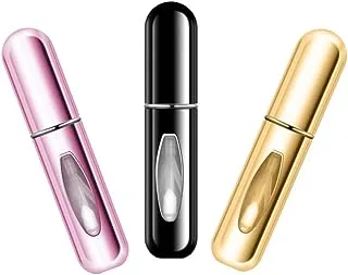 HINNASWA Portable Mini Refillable Perfume Empty Spray Bottle Atomizer Bottom Refill Pump Case for Traveling and Outgoing 3 Pcs Pack of 5ml Multi Colors