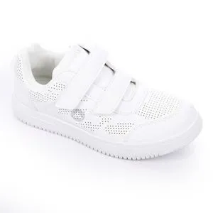 Air Walk Leather Boys Sneakers With Velcro Closure - White