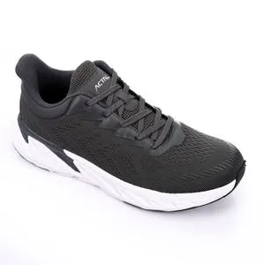 Activ Lace Up Closure Simple Plain Men Sneakers - Charcoal