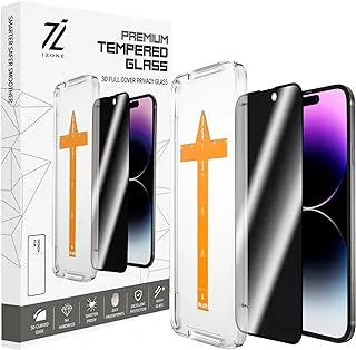 Privacy 9H Tempered Glass Screen Protector With Easy Installation Frame INCLUDED 3D Protector Edge to Edge Protection For iPhone (iPhone 14 Pro Max)