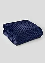 Matalan Nicole Farhi Velvet Throw, 230 cm x 170 cm Size, Navy