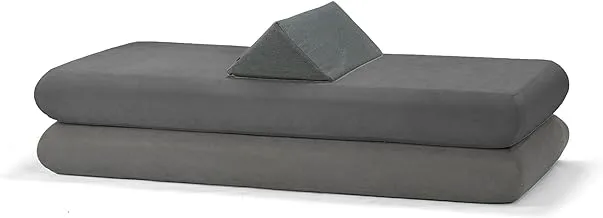 RicRac Rife Double Mattresses with Cushion, 200 cm x 90 cm x 40 cm Size, Dark Gray Indoors