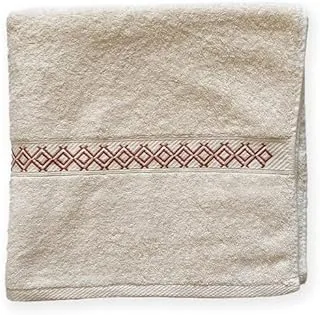 Ricrac R5000-775 Rolaka Embroidered Towel, 100 cm x 50 cm, Cream