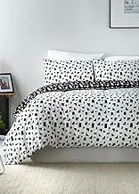 Matalan Cotton Rich Monochrome Geometric Duvet Cover, King Size, Black