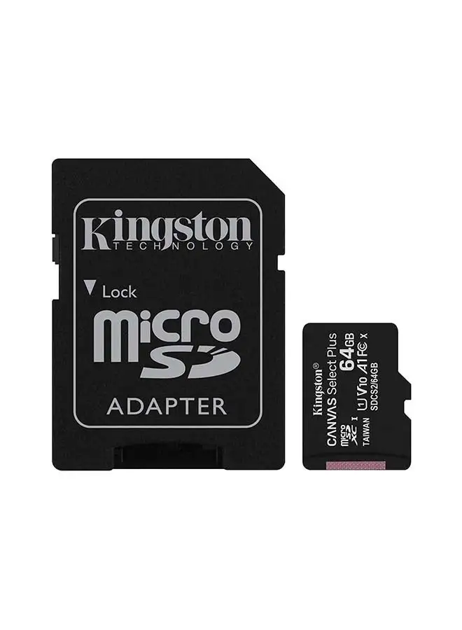 Kingston 64GB micSDXC Canvas Select Plus 100R A1 C10 Card + ADP 64.0 GB