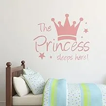 Princess Crown Wall Stickers English The Princess sleeps here Children's Room Wall Sticker Princess Crown Wallpaper