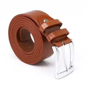 Activ Plain Pattern Leather Belt - Caramel Brown