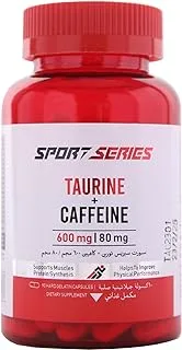 Sport Series | Taurine+Caffeine Capsules | 90 Capsules | 45 Servings | AMINO ACID | Pre-workout |Energy Focus