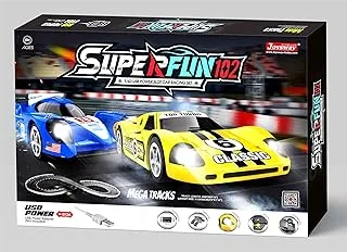 Joysway 1:43 SuperFun 102 Slot Racing Set, USB Power,Mega Tracks,Track Length 268cm, 2 Lanes, 8+, 9102