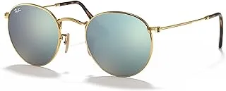 Ray-Ban Round Flat Lens Sunglasses in Gold Silver Flash RB3447N 001/30 50 50 Silver Flash Mirror