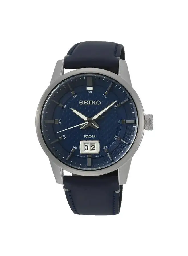 Seiko Leather Analog Watch SUR287P1