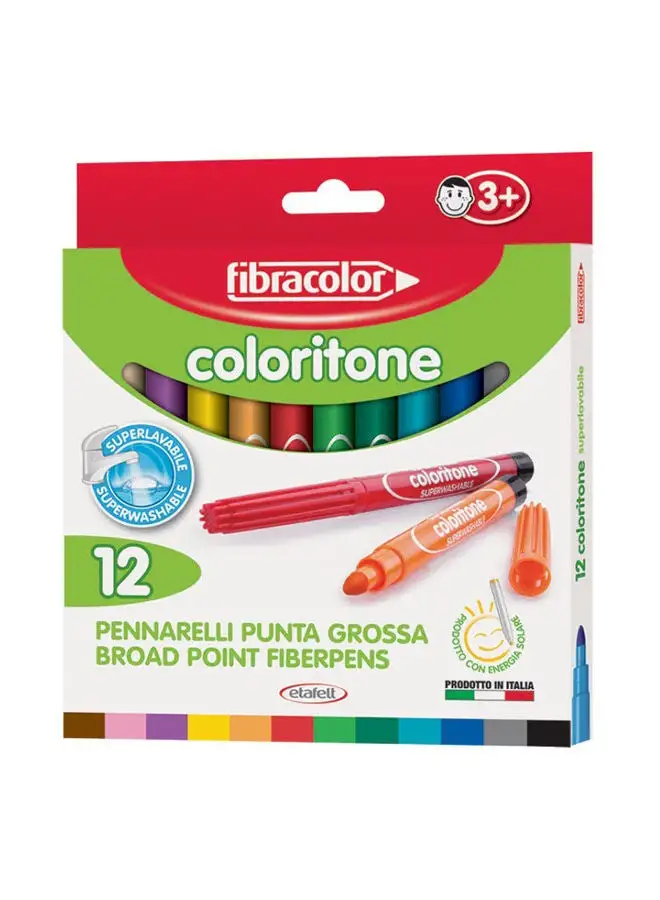 Fibracolor 19540 Fiber Pen Pack Of 12