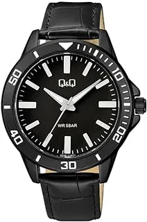 Q&Q WATCHES Q&Q Analog Quartz Leather Men's Watch Q28b-008py Black