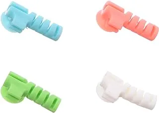 Silicone Cable Protection Collection With Suction PUMP for iPhone/MacBook set Of 4 Pieces - Multicolor