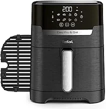 Tefal EasyFry Precision 2-in-1 Digital Air Fryer and Grill 4.2 Litre Capacity 8 Programs inc Dehydrator Black EY5058, 1550W