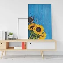 Blooming yellow sunflowers with sunflower seeds Printed canvas wall art 60x40