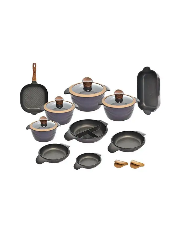 NeoKlein Wok 30+ casserole 36+ 4 Duck lids + 4 Pyrex lids+ 4 ducklings (18.20.24.30) cm -Grey