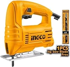 INGCO Jig Saw, Corded Jigsaw with Scale Ruler, 400W | 800-3000rpm | With 1pcs Saw Blade, Bevel Cutting: ±45°, Max Cutting Depth 55mm for Wood