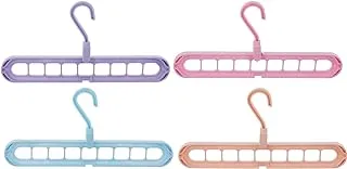 Plastic Clothes Hangers Set of 4 Pieces - Multi Color