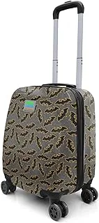 Coral High Kids Luggage suitcase - Dark Gray Mustard Bat Patterned