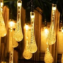 Gesto Water Drop LED String Lights - 20 Feet Fairy Lights with 20 LED Bulb – Waterproof Fairy Crystal LED Serial Lights - LED Lights for Home Decoration, Diwali & Christmas -(Warm White)