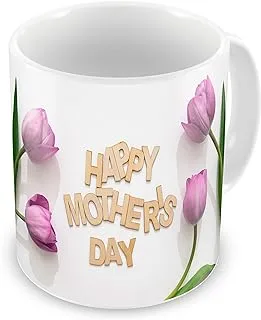 Mug for coffee and tea, thermal printing, Mother's Day flowers