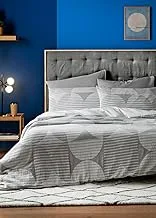 Matalan Jacquard Geo Duvet Cover, King Size, Grey