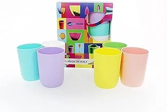 Mojito 6 Pcs. Reusable PP. Glasses 270 ml For Children, Yellow, Pink, Lilac, White, Green and Turquoise