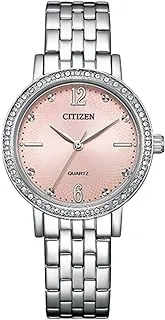 Citizen Lady EL3100-55W Stainless Steel 31mm Case Pink Dial Analog Quartz Watch