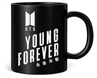 Fast Print Printed Mug, BTS Young Forever - Black and White