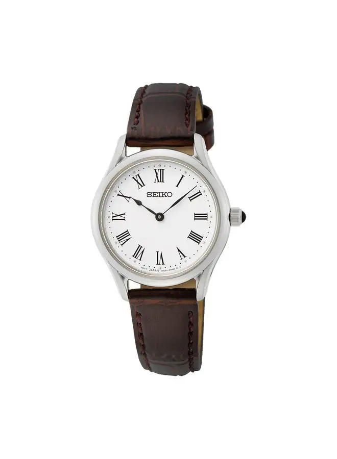 Seiko Leather Analog Watch SWR071P1