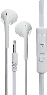 Pure Music Stereo Earphone Aux Ergonomic Design With Earphone plug Comfortable And Simple Button For Mobile Phone - White