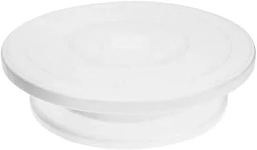 1Pcs 12Inch Plastic Cake Rotary Table-Rotating Cake Decorating Turntable-Cake Boards for Wedding Cakes-Round Mousse Cake Boards-Cake Board for Sheet Cakes-Cake Pastry Decorating Wedding (White)