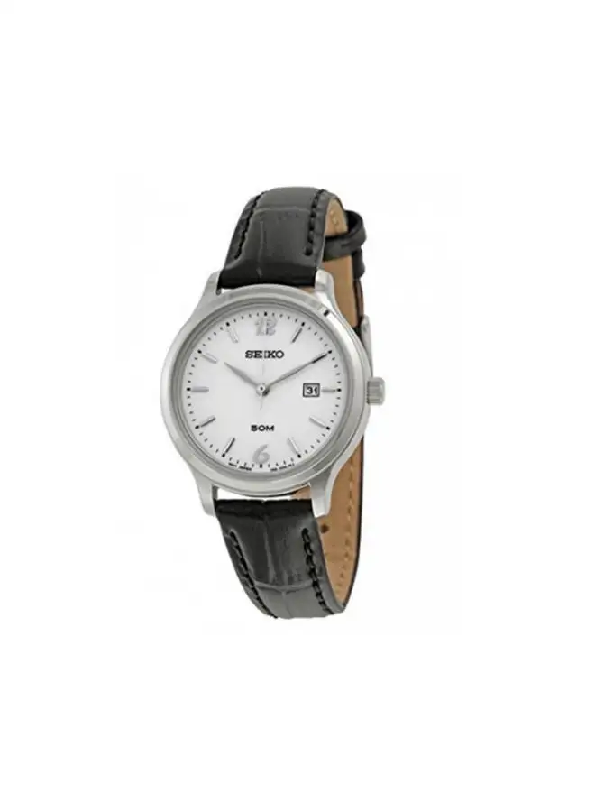 Seiko Leather Analog Watch SUR791P1