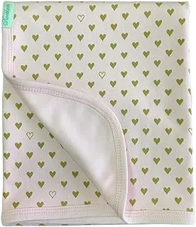 Komkom Baby Cotton Blanket Rose – Print Hearts Beige