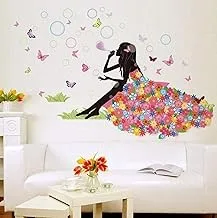 Flower elf Butterfly Girl wall Sticker Bedroom Bedside Sofa Background Decoration