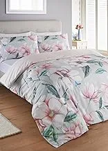 Matalan Reversible Floral Print Duvet Set, Double Size, Grey