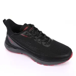 Activ Black Textile Comfy Lace Closure Sneakers