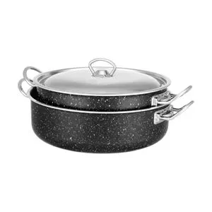 Lazord Granite Pro Sauté Pans Set - 4 Piece - Size 26, 28 - Black