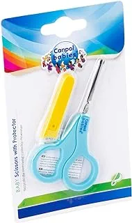 Canpol babies Round Tip Baby Nail Scissors with Cover, Blue