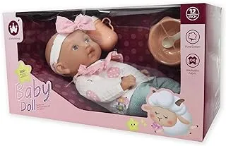 Wandalong 12 Inches Baby Doll With Accessories, W12T-04B, 3+