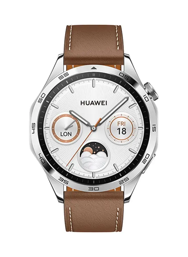 HUAWEI Watch GT4 46mm Smartwatch, Upto 2-Weeks Battery Life, Dual-Band Five-System GNSS Positioning, Pulse Wave Arrhythmia Analysis, 24/7 Health Monitoring, Compatible With Andriod And iOS Brown