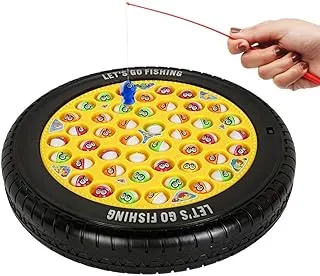 OKO Fishing Tyre Game for Children with 45 Fishes (Multi-Color) |Musical Rotating Tyre | Safe and Durable Gift for Toddlers and Kids