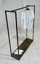 sama steel clothes stand with dimensions 40cm * 110cm * height 140cm made of steel with black electrostatic coating and brown wood