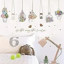 Home Decor PVC DIY for Kids Room Sticker Cartoon Flower Pot Basket Wall Stickers Dormitory Decoration Stickers Baby Bedroom Bedside Background Wall Stickers