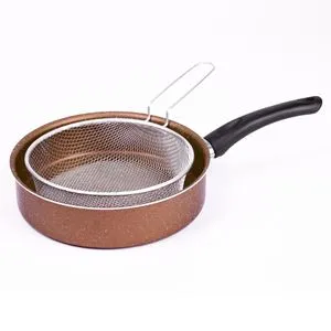 Lazord Granite Saute Pan With Frying Basket - 24 Cm - Copper