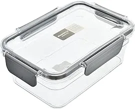 accessories shop Acrylic Square Food Storage Container Containing Tightly Sealed Lid With Modern Design And High Quality Material Practical For Kitchen 500 ML Capacity - Transparent Grey