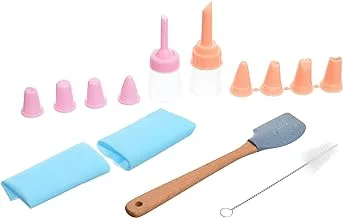 Generic Plastic Decoration Kit Cakes With SpatulaAnd Bottle Cleaning Brush For Kitchen Set Of 16 Pieces - Multi Color