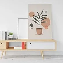 Mica Plant Pot Beige Printed Canvas wall art 60x40