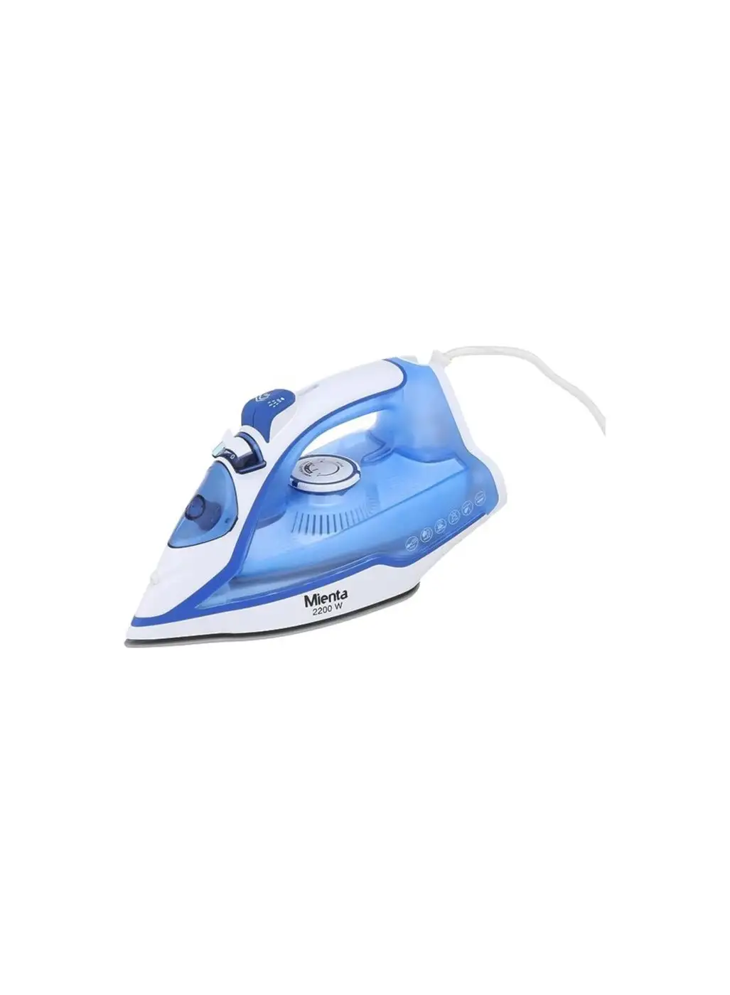 Mienta Steam Iron Ceramic Soleplate, 2200 Watt, SI181438A White Blue